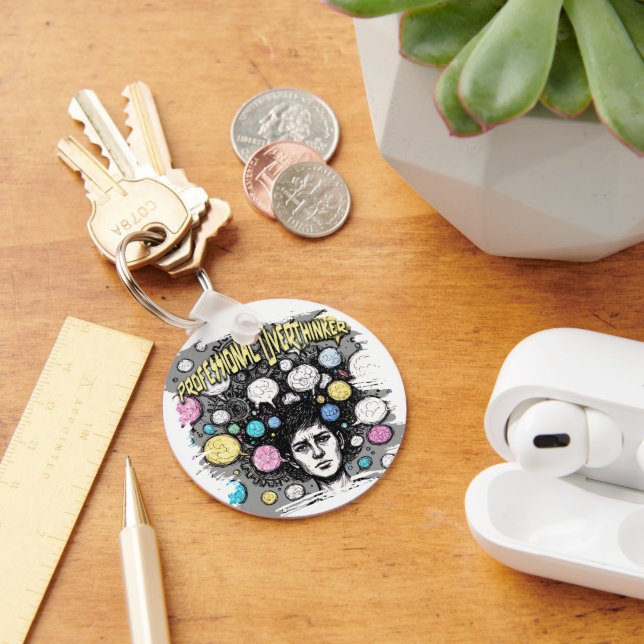 overthinker funny design key ring (Desk)