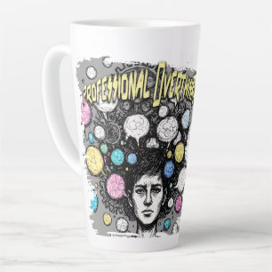 overthinker funny design latte mug