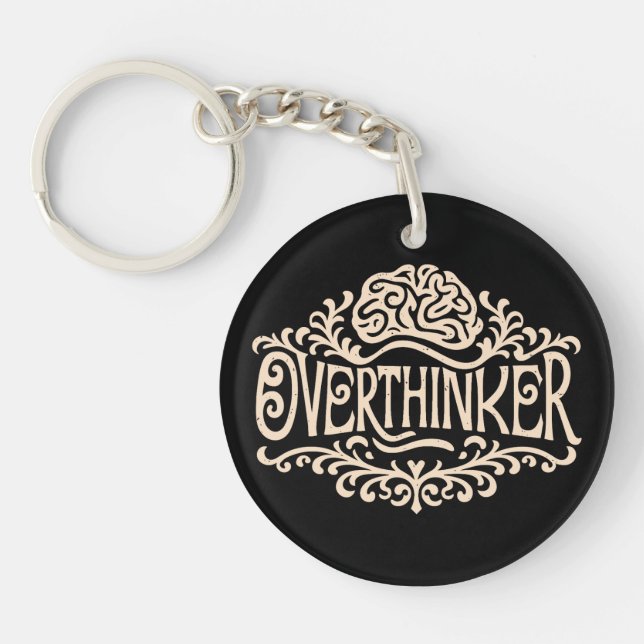 Overthinker overthinking brain key ring (Front)