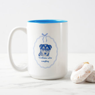 Overthinkers Notice Everything Cute Dog Two-Tone Coffee Mug