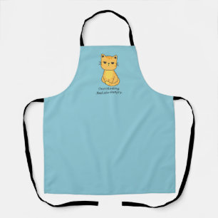 Overthinking And Hungry Orange Cat Apron