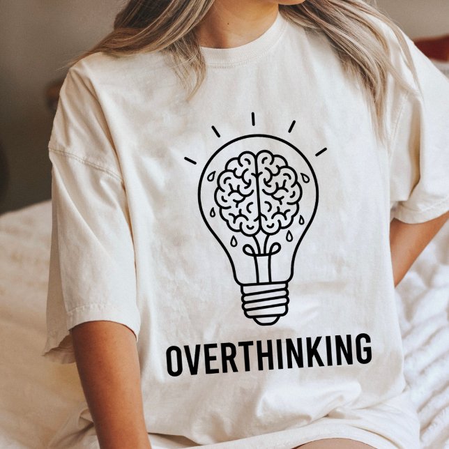 Overthinking Brain Light Bulb Funny Anxiety Tri-Blend Shirt (Creator Uploaded)