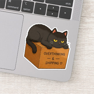 Overthinking Cat Meme Sticker