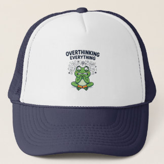 Overthinking Everything Frog Trucker Hat