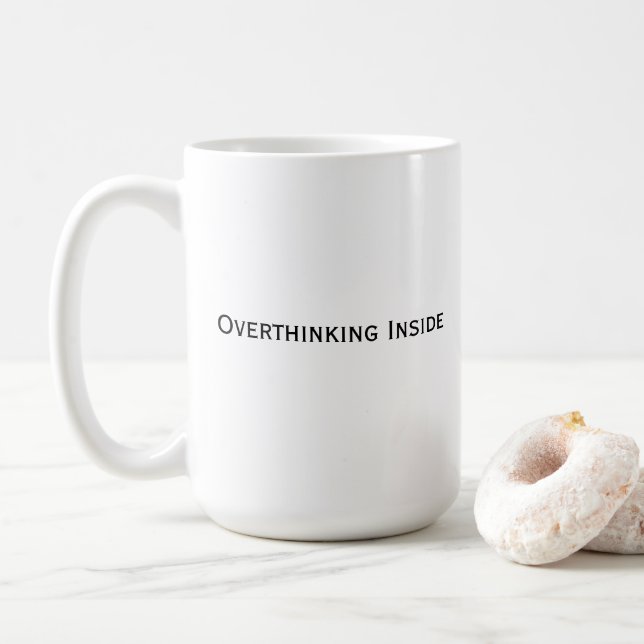 Overthinking inside coffee mug (With Donut)