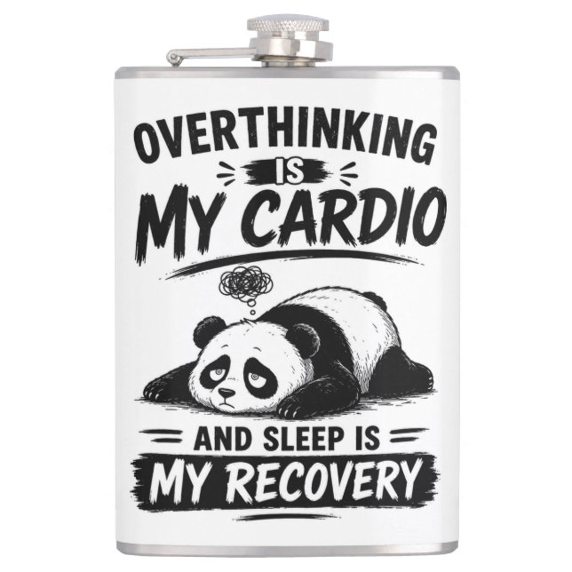 Overthinking Is My Cardio Hip Flask (Front)