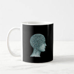 Overthinking Mind Mug • Modern Mental Noise Symbol