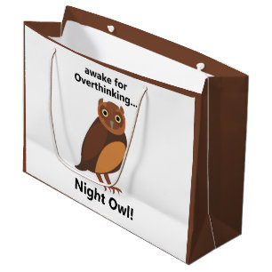 Overthinking Night Owl Funny Large Gift Bag