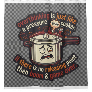 overthinking shower curtain