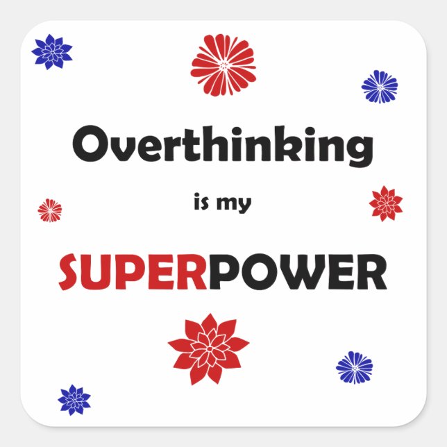 Overthinking Square Sticker (Front)