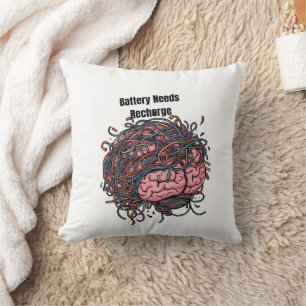 Overthinking Sticker – Funny Mental Health Humor L Cushion