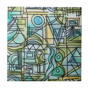 Overture-Hand Painted Modern Geometric Art Tile