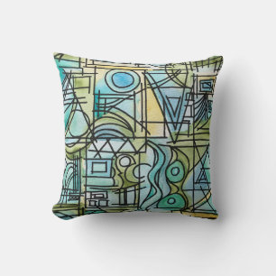 Overture-Modern Geometric Watercolor Art Cushion