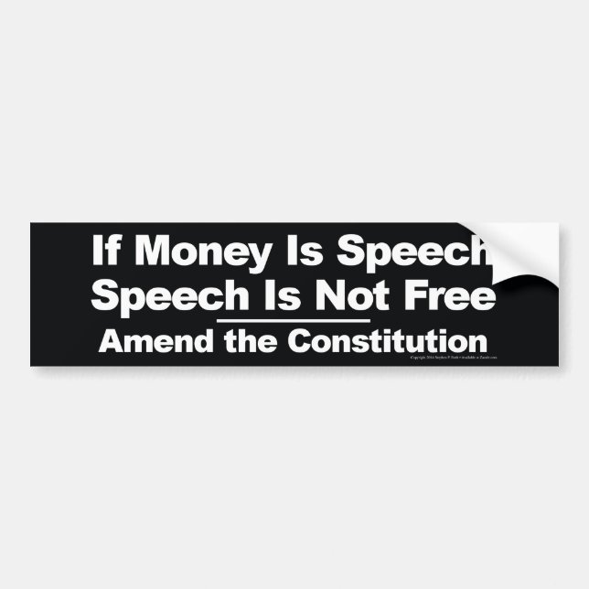 Overturn Citizens United! Bumper Sticker (Front)