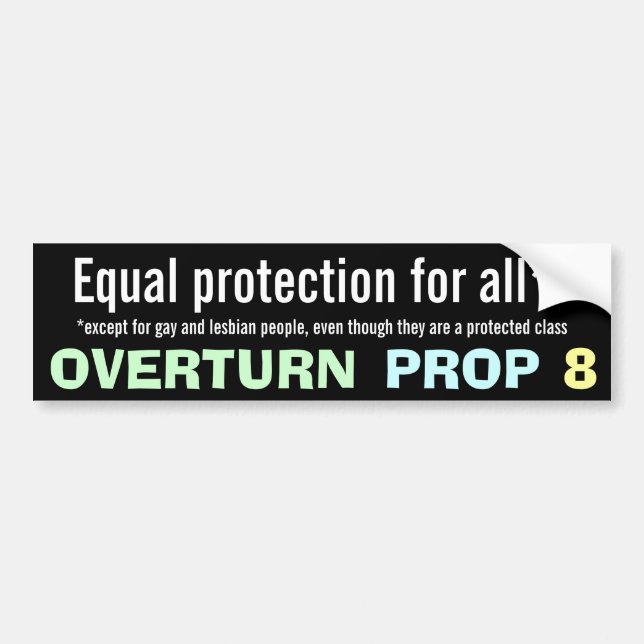 Overturn Prop 8 Bumper Sticker (Front)