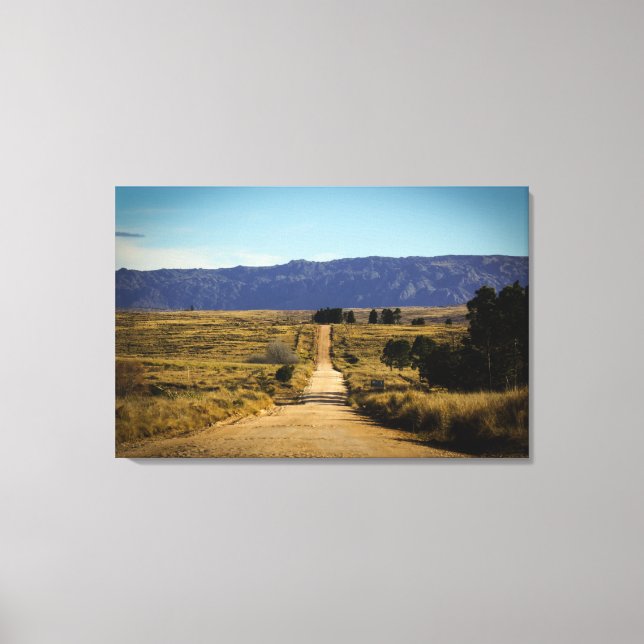 Overview Mountain Road Surrounded By Vegetation Canvas Print (Front)