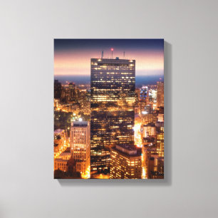 Overview of Boston at night Canvas Print