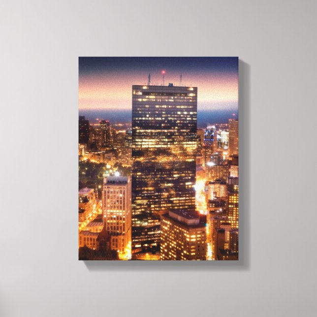 Overview of Boston at night Canvas Print (Front)