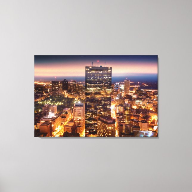 Overview of Boston at night Canvas Print (Front)