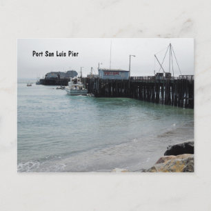 Overview of Harford Pier, Port San Luis, Avila Postcard