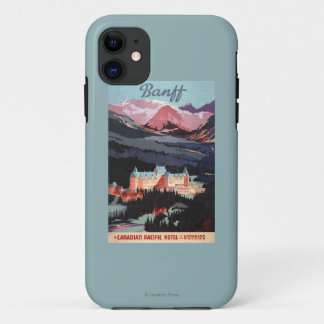 Overview of the Banff Springs Hotel Poster iPhone 11 Case