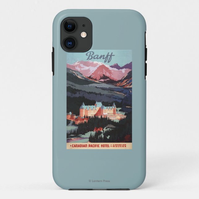 Overview of the Banff Springs Hotel Poster Case-Mate iPhone Case (Back)