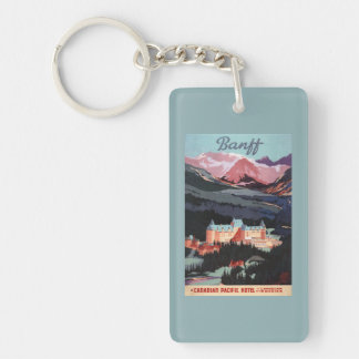Overview of the Banff Springs Hotel Poster Key Ring