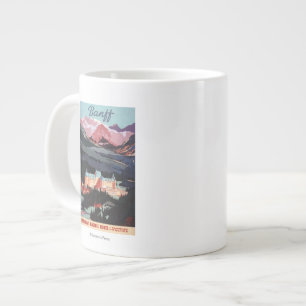 Overview of the Banff Springs Hotel Poster Large Coffee Mug