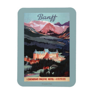 Overview of the Banff Springs Hotel Poster Magnet