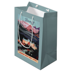 Overview of the Banff Springs Hotel Poster Medium Gift Bag