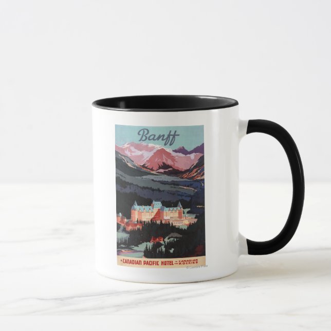 Overview of the Banff Springs Hotel Poster Mug (Right)