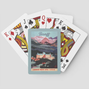 Overview of the Banff Springs Hotel Poster Playing Cards