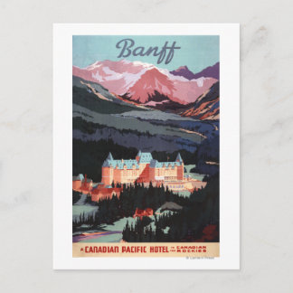 Overview of the Banff Springs Hotel Poster Postcard