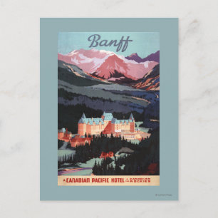 Overview of the Banff Springs Hotel Poster Postcard