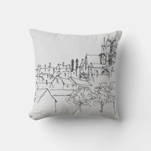 Overview of the City Nantes, France Cushion
