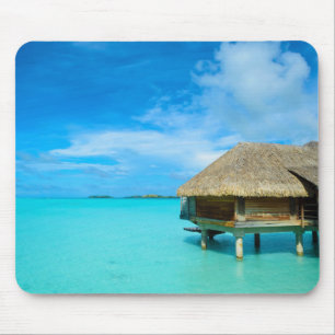 Overwater bungalow on Bora Bora mousepad