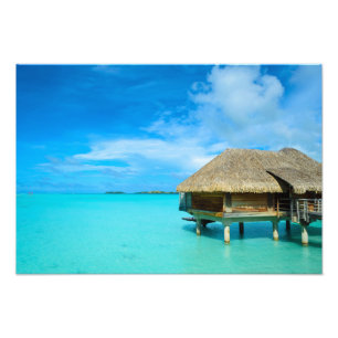 Overwater bungalow on Bora Bora print