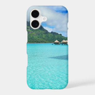 Overwater bungalows in Bora Bora lagoon iphone 7