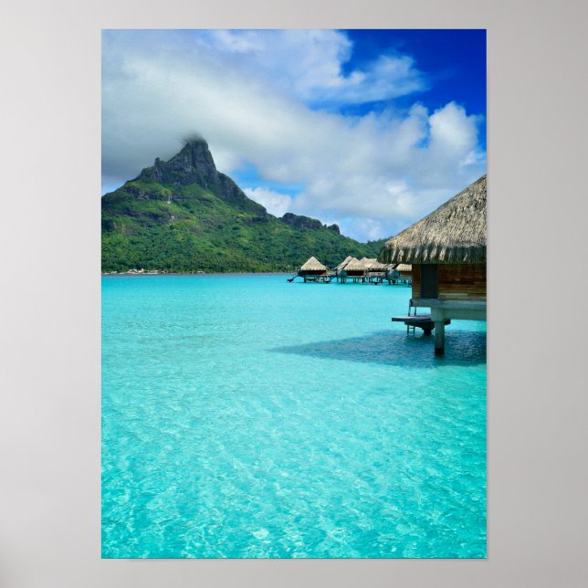 Overwater bungows on Bora Bora vertical poster (Front)