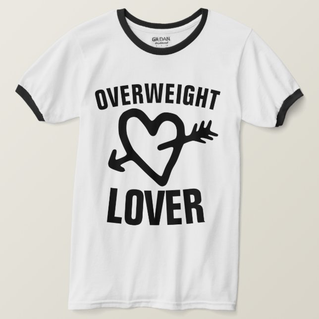 OVERWEIGHT LOVER Vintage T-Shirts (Design Front)