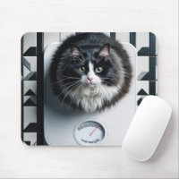 Overweight Tuxedo Cat On a Scale