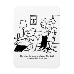 Overweight Unfit Obese Man Tries to Keep Fit Funny Magnet