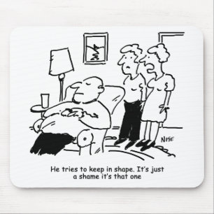 Overweight Unfit Obese Man Tries to Keep in Shape Mouse Mat