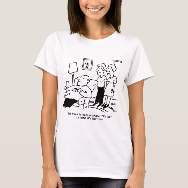 Overweight Unfit Obese Man Tries to Keep in Shape T-Shirt (Front)