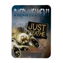 overwhelmed ...just breathe magnet 23