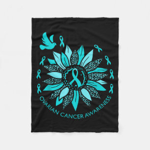 Ovian Cancer Awareness Teal Ribbon Suprt Squad Wom Fleece Blanket