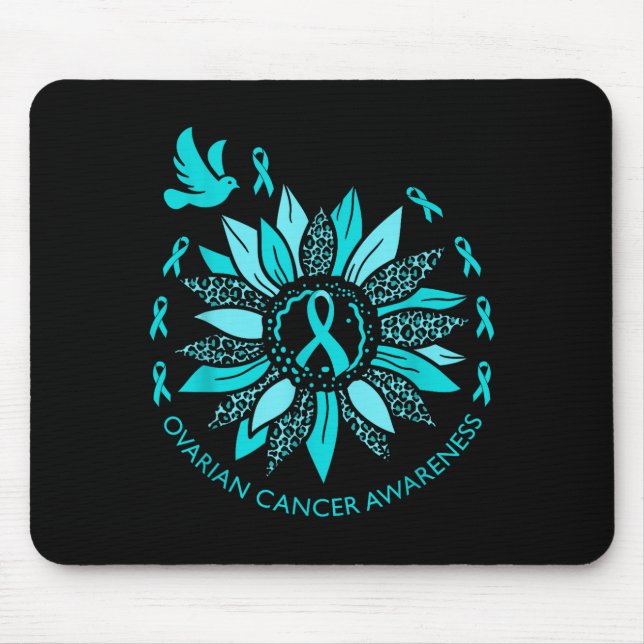 Ovian Cancer Awareness Teal Ribbon Suprt Squad Wom Mouse Mat (Front)