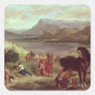 Ovid among the Scythians, 1859 Square Sticker