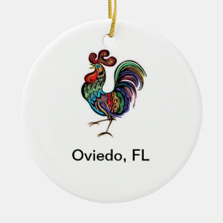Oviedo Chicken Round Ceramic Ornament