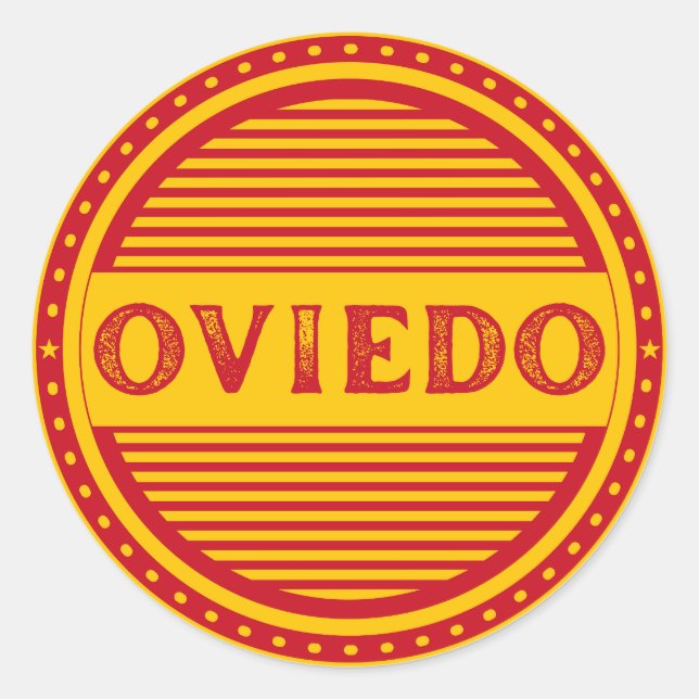 Oviedo City Pride Emblem – Spanish Identity Classic Round Sticker (Front)